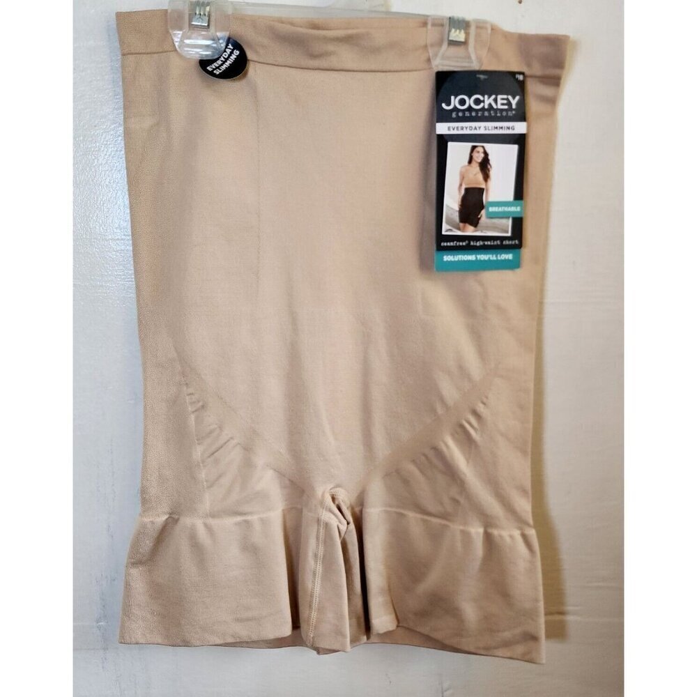New Jockey Women's Beige High-Waist Shapewear Long Shorts Seamless Size M - Picture 2 of 4